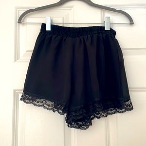 Lush Black Shorts with Lace - Small